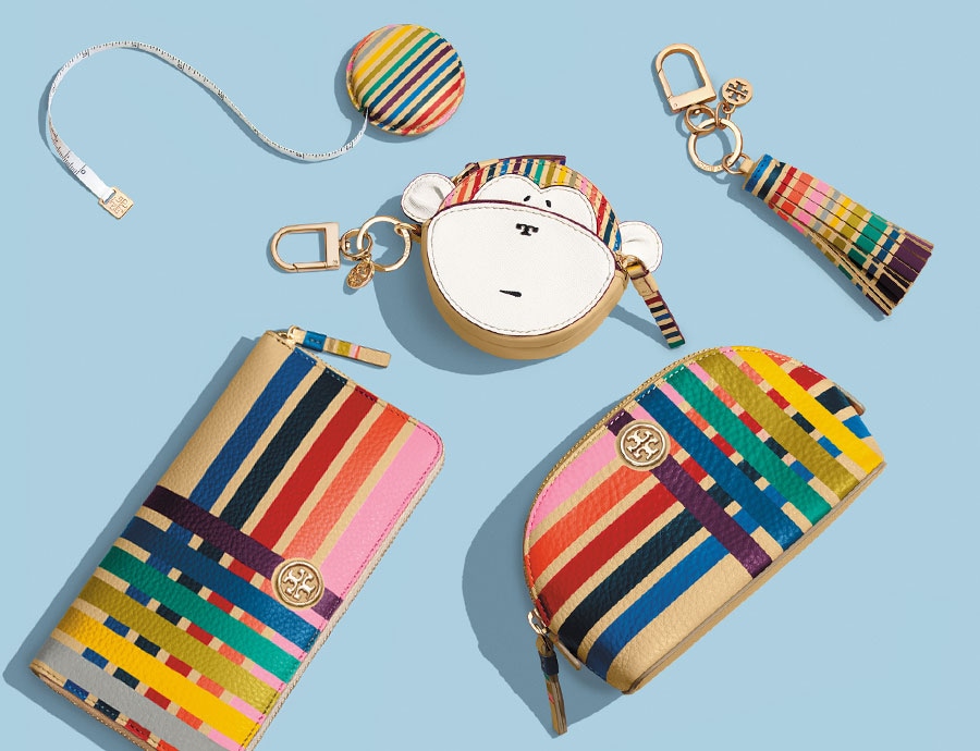 Love this fun multi-color monkey collection from Tory Burch