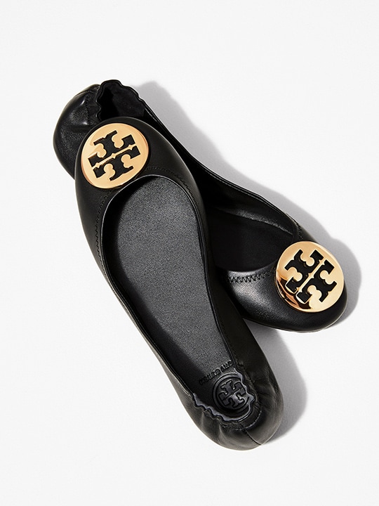 Minnie Leather & Suede Travel Ballet Flats | Tory Burch