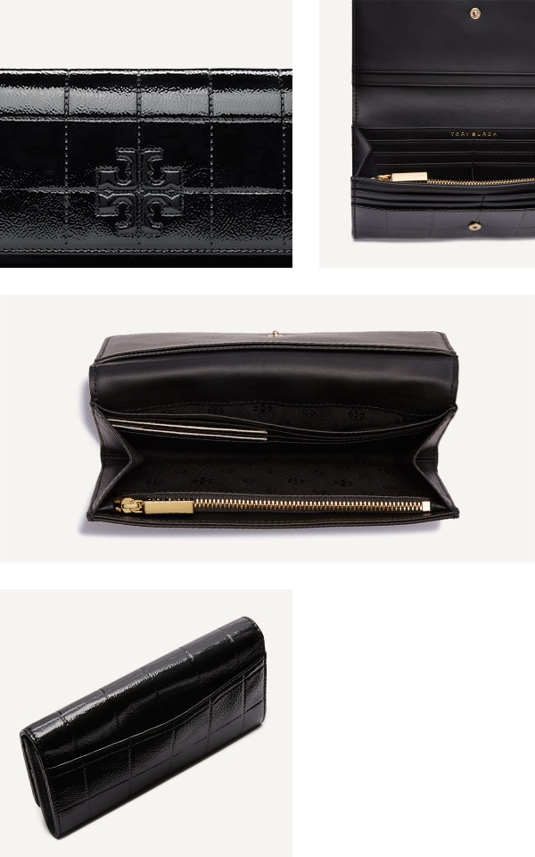 The Marion Quilted Patent Envelope Continental Wallet The Marion Quilted Patent Envelope Continental Wallet